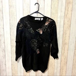 Vintage 80s/90s Appliqué Sweater Tunic